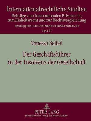 cover image of Der Geschaeftsfuehrer in der Insolvenz der Gesellschaft